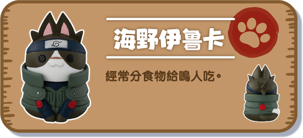 [海野伊鲁卡] 經常分食物給鳴人吃。